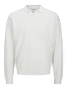 Jjcolin Slub Knit Polo Ls Jack & J S White