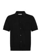 Knitted S/S Polo Cardigan Lindbergh Black