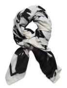 Scarf Brushed Flora Lindex Black