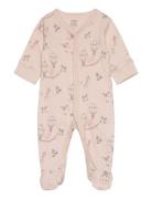 Pyjamas W Foot Newborn Lindex Pink