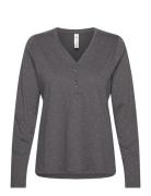 Henley Top Aop Dots Lindex Grey