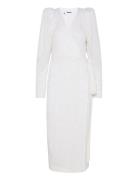 Sequin Midi Wrap Dress ROTATE Birger Christensen White