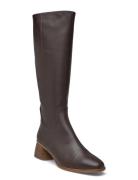 Boots - Block Heel With Zipper ANGULUS Brown