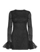 Shiny Mini Flounce Dress ROTATE Birger Christensen Black