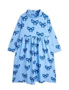 Bow Aop Ls Dress Mini Rodini Blue