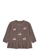 Lambwool Blouse W. Frill & Bow Emb Copenhagen Colors Brown