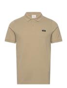 Stretch Pique Slim Button Polo Calvin Klein Beige