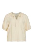 Viclo 2/4 V-Neck Top - Noos Vila Cream