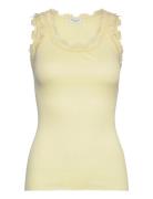 Rwbabette Silk Sl U-Neck Long Lace Rosemunde Yellow