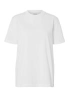 Slfrelax Colwoman Ss Mock Neck Tee Noos Selected Femme White