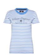 Layla Striped Reg Sj Vin W Tee VINSON Blue