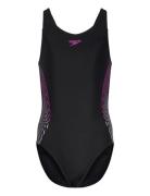 Girls Placmement Muscleback Speedo Purple