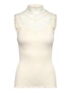 Rmwbea Sl Turtleneck Lace Top RM By Rosemunde Cream