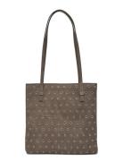 Die-Cut Leather Shopper Bag Mango Brown