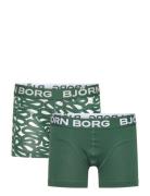 Cotton Stretch Boxer 2P Björn Borg Green