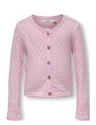 Kmgmegan Life Ls Cardigan Knt Noos Kids Only Pink