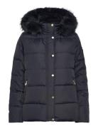 Faux-Fur-Trim Hooded Down Coat Lauren Ralph Lauren Navy