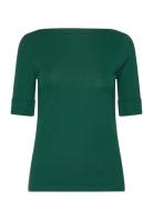 Stretch Cotton Boatneck Tee Lauren Ralph Lauren Green