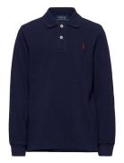 Cotton Mesh Long-Sleeve Polo Shirt Ralph Lauren Kids Blue