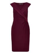 Jersey Off-The-Shoulder Cocktail Dress Lauren Ralph Lauren Burgundy