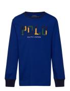 Corduroy-Logo Cotton Long-Sleeve Tee Ralph Lauren Kids Blue