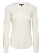 Stretch Cotton Long-Sleeve Henley Tee Lauren Ralph Lauren Cream