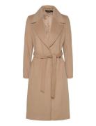 Belted Wool-Blend Wrap Coat Lauren Ralph Lauren Beige