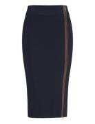 Faux-Leather-Trim Pencil Skirt Lauren Ralph Lauren Navy