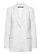 Whisper Pinstripe Blazer French Connection White