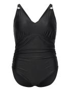 Womens Shaping V Neck 1 Piece Speedo Black