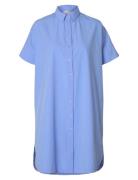 Slfblair 2/4 Short Shirt Dress Noos Selected Femme Blue