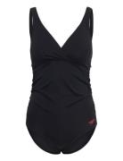 Womens V Neck Maternity U Back Speedo Black