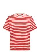 Olmlivina S/S Stripe Tee Jrs Only Maternity Red