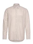 Cotton Linen Sune Stripe Shirt Mads Nørgaard Beige