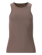 Tinashe W Halterneck Rib Top Athlecia Brown