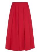 Wool-Blend Pleated Skirt Mango Red