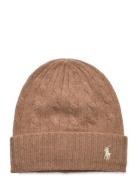 Cable-Knit Wool-Cashmere Beanie Polo Ralph Lauren Brown