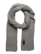 Polo Bear Rib-Knit Scarf Polo Ralph Lauren Grey