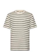 Akkikki Jacq Stripe Tee Anerkjendt Beige