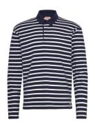 Striped Polo Shirt Long Sleeves Héritage Armor Lux Navy