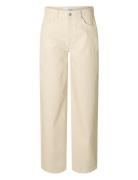 Slfalice Mw Barrel Ecru Jeans Selected Femme Beige