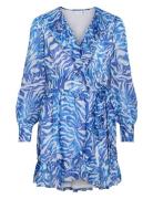 Vilyngba L/S Wrap Short Dress/Dc/Ka Vila Blue