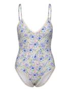 Nila V-Neck Crochet Trimmed Swimsuit Malina Blue