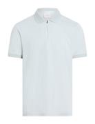 Smooth Cotton Welt Zip Polo Calvin Klein Blue