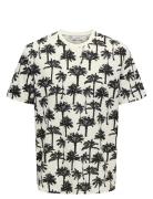 Onskylen Reg Linen Palm Aop Ss Tee ONLY & SONS White