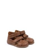 Starters™ Two Velcro Sandal Pom Pom Brown