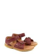 Classic Open Heel Sandal Pom Pom Red