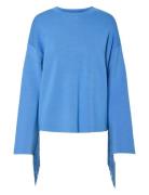 Yasfringa Ls O-Neck Knit Pullover S. YAS Blue