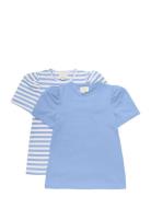 T-Shirt Ss 2-Pack Creamie Blue