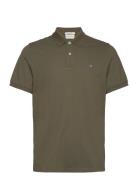 Reg Shield Ss Pique Polo GANT Khaki
